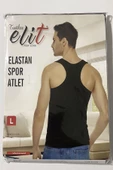Tutku Elit Erkek Likralı Spor Askılı Atlet 1304 - 6 Adet  Siyah M thumbnail 5