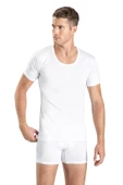 Jiber Erkek Pamuklu Bisiklet Yaka Fanila Atlet 103 - 6 Adet  Beyaz 2XL - 1
