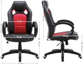 Songmics Yarış Sandalyesi, Ofis Sandalyesi, Oyun Sandalyesi, Yönetici Koltuğu, Döner Sandalye, Poliüretan, Siyah-Kırmızı, Obg56Br - 5