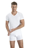 Jiber Erkek Pamuklu V Yaka Fanila Atlet 105 - 12 Adet  Beyaz S thumbnail 1