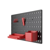 Plastik Delikli 7 Parçalı Organizer Siyah Kırmızı Çok Amaçlı Anahtarlık Pano Düzenleyici 40x28 cm - 5