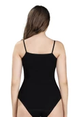 Jiber Kadın İp Askılı Kancalı Likralı Body 502 - 12 Adet  Siyah M thumbnail 2