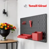 Plastik Delikli 7 Parçalı Organizer Siyah Kırmızı Çok Amaçlı Anahtarlık Pano Düzenleyici 40x28 cm - 4