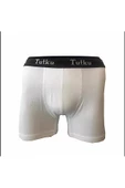 Tutku Erkek Likralı Sporcu Boxer 0400 - 3 Adet  Beyaz 2XL thumbnail 2