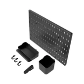 Plastik Delikli 7 Parçalı Organizer Siyah Renk Çok Amaçlı Anahtarlık Pano Düzenleyici 40x28 cm - 6