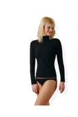 Anıt Kadın Balıkçı Yaka Uzun Kollu Likralı Fanila Atlet 2141 - 3 Adet  Siyah L thumbnail 1