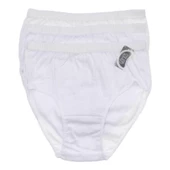 Gümüş Kadın Ribana Yüksek Bel Bato Külot 3040/3041 - 12 Adet  Beyaz M - 3