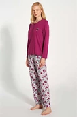 Pijadore Kadın Fuşya Uzun Kol Pijama Takım 1776 thumbnail 2