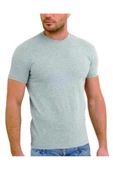 Yıldız Erkek Sıfır Yaka Lycralı T-shirt Fanila 3'Lü Paket -90-91-92  L Gri - 1