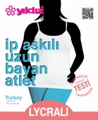 Yıldız Kadın İp Askılı Likralı Uzun Atlet 3'Lü Paket - 2265-2266  Beyaz XL thumbnail 2