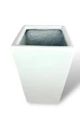 Nettenevime Fiber Saksı Beyaz Dik Dörtgen Vazo Dekoratif Saksı Fiberglas 25*25*50cm - 4