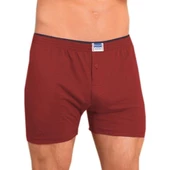 2 Adet Berrak 1099 Düğmeli Erkek Boxer %100 Pamuk Penye Boxer   Bordo 3XL thumbnail 1
