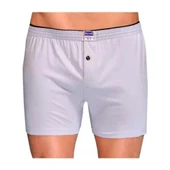 2 Adet Berrak 1099 Düğmeli Erkek Boxer %100 Pamuk Penye Boxer   L Gri thumbnail 4