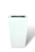 Nettenevime Fiber Saksı Beyaz Dik Dörtgen Vazo Dekoratif Saksı Fiberglas 25*25*50cm - 1