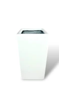 Nettenevime Fiber Saksı Beyaz Dik Dörtgen Vazo Dekoratif Saksı Fiberglas 25*25*50cm - 3
