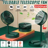 Katlanır Teleskopik Masaüstü Fan USB Şarj Edilebilir Taşınabilir - 1