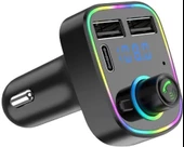 Cosmostech Car C2 Araç Fm Transmitter 5.3 Bluetooth Araç Kiti Hızlı Şarj Qc 3.1 Çift USB ve TYPE-C Mp3 Sd Kart Çakmaklık Girişli Oto Müzik Çalar - 3