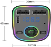 Cosmostech Car C2 Araç Fm Transmitter 5.3 Bluetooth Araç Kiti Hızlı Şarj Qc 3.1 Çift USB ve TYPE-C Mp3 Sd Kart Çakmaklık Girişli Oto Müzik Çalar - 4