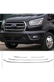 Ford Transit Krom Ön Panjur 4 Parça 2019 Ve Üzeri Paslanmaz Çelik + Sis Farı Çerçevesi 2 Prç. - 2