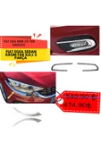 Fiat Egea Sedan Krom Far Kaşı 2 Parça 2015-2020 Paslanmaz Çelik + Krom Sis Farı Çerçevesi - 1
