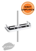 WUVERA Robot ve Sürgülü Duş Seti Sabunluk Şampuanlık Liflik Lüx Kromajlı Banyo Organizer - 1