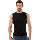 Anıt 1108 Ribana Erkek Sıfır Kol Sıfır Yaka Atlet Renkli 3'Lü   Siyah L thumbnail 1