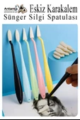 Sünger Silgi Spatulası 1 Paket Karakalem Eskiz Karıştırıcı Sünger Silici Spatula Eskiz Sileceği - 6