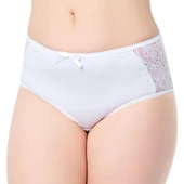 TUTKU ELİT KADIN YANI DANTELLİ BATO KÜLOT 2401 - 6 ADET   Beyaz 2XL - 1