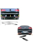 Vw Passat B8 Krom Arka Tampon Alt Çıta + Egzoz Görünümlü Difüzör 2015-2019 P.çelik - 1