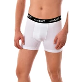6'Lı TUTKU ELİT Modal Elastan Spor Boxer  Beyaz S thumbnail 1