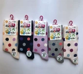 Dündar Kız Çocuk Pamuk Desenli Çorap - 12 Adet  Karışık Renk 32-34 thumbnail 2