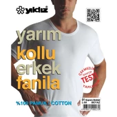 3'Lü Yıldız 01 Erkek Süprem Bisiklet Yaka Pamuk Fanila  Beyaz S thumbnail 2