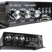 MagicVoice YW-406L 12 Volt 100 Watt Motosiklet Bluetooth Amfi USB/SD 2 Kanal Pazarcı - Anfi (154X80X42Mm) thumbnail 4