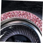 Parıldayan Kristal Taşlı Motor Başlatma Yüzüğü - Alaşımlı Anahtar Ateşleme Düğmesi Çıkartması, Kadınlar için Şık Araba İç Aksesuarı - 1