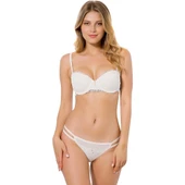 Le Jardin 5050 Brode Kap Silikonlu Sütyen Takımı  Ekru 80B thumbnail 1