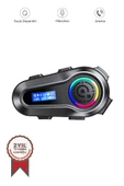 Torima Q10 Siyah LCD Ekranlı Bluetooth Motosiklet Kulaklığı Intercom - 1