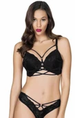 Le Jardin Kadın Silikonlu Biye Şeritli Dantelli Destekli Sütyen Takımı 5025 - 1 Adet  Siyah 75B thumbnail 1