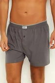 Yıldız Erkek Penye Havlu Bel Düz Boxer 43 -  6 Adet  2XL Füme - 2