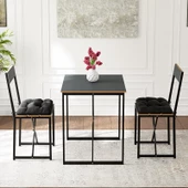 Eportatif Mutfak Masası Minderli 2 Kişilik Balkon Masa Takımı Füme 1494 thumbnail 3