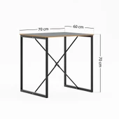 Eportatif Mutfak Masası Minderli 2 Kişilik Balkon Masa Takımı Füme 1494 thumbnail 11