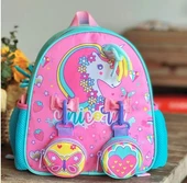 Vest Anaokulu Çantası Turkuaz Pembe Unicorn thumbnail 2