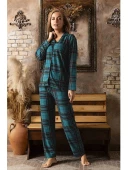 Sude Kadın  Önden Düğmeli Süet Pijama Takımı P200/390 - 1 Adet  M Yeşil - 2