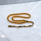 Özel Seri İmzalı Sistem Püsküllü 12x8 mm Kapsül Kesim Ateş Kehribar Tesbih - 1