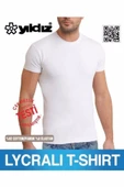 Yıldız Erkek Sıfır Yaka Lycralı T-shirt Fanila 1 Adet -90  Beyaz 2XL - 2