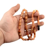 Özel Seri İmzalı Sistem Püsküllü 11x8 mm Kapsül Kesim Sıkma Kehribar Tesbih thumbnail 2