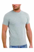 Yıldız Erkek Sıfır Yaka Lycralı T-shirt Fanila 1 Adet -90  M Gri - 2