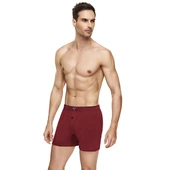 3'Lü Tutku Elit Havlu Bel 1101 Düğmeli Erkek Boxer  M Bordo - 2