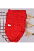 Tutku Kadın Ribana Yüksek Bel Bato Külot 0922 - 12 Adet  Kırmızı S thumbnail 1