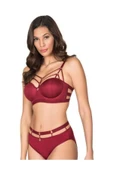 Le Jardin Kadın Balenli Desteksiz Sütyen Külot Takımı 5045 - 1 Adet  Bordo 80B thumbnail 1