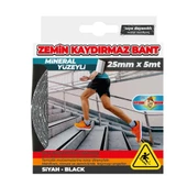 Mineral Yüzeyli Siyah Zemin Kaydırmazlık Bandı 25mmx5mt thumbnail 1